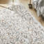 Floral Light Grey Washable/Stain Guarded Area Rug -1620391187