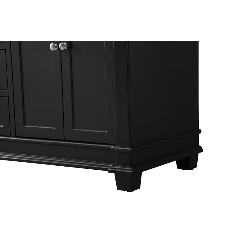 Ensemble de meuble-lavabo double 60 po Lydie, Noir, Cararra blanc
