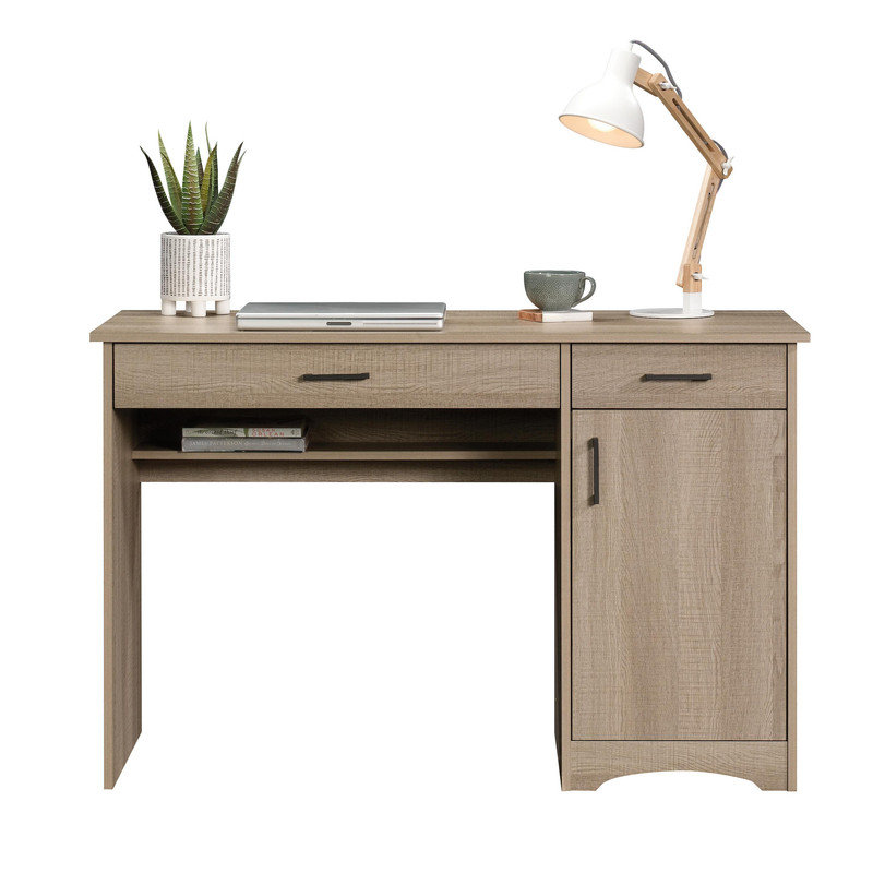 Bureau d'ordinateur brun - poste de travail moderne avec surface d'écriture spacieuse