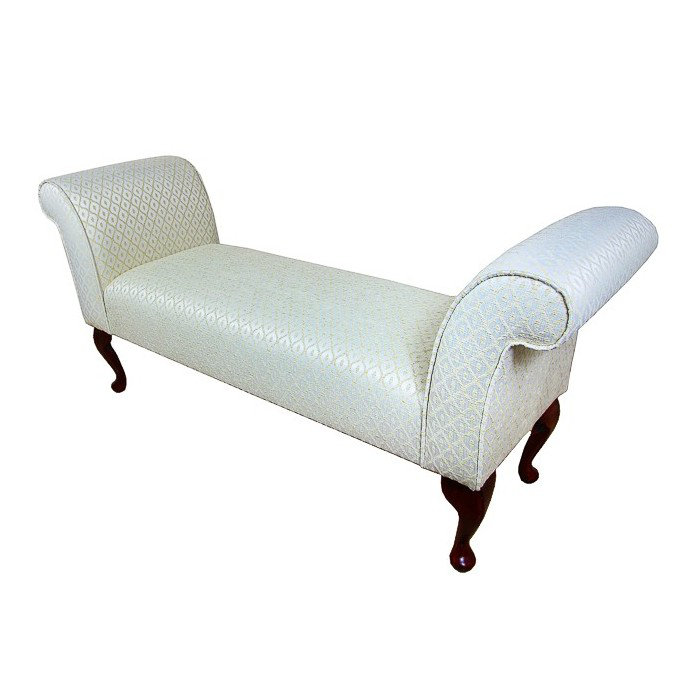 Upholstered Storage Bench, Gold, Floral