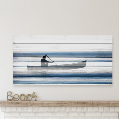 «Blue Lake Canoe II», reproduction sur bois blanc