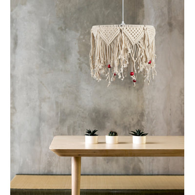 1 - Light Cream Unique/Statement Pendant