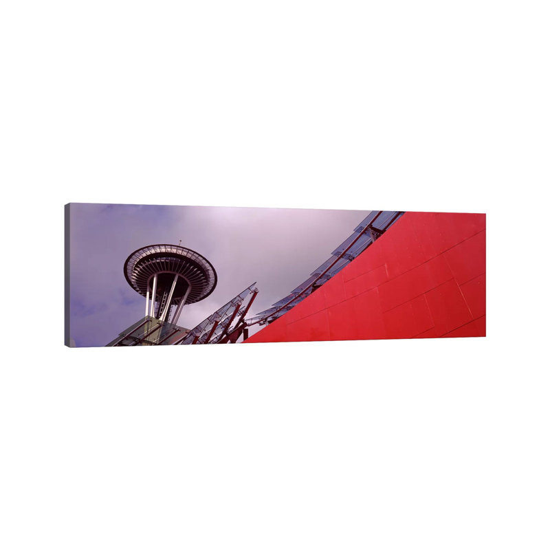Low Angle View Of A Tower - Wrapped Canvas Panoramic Print, 30.48 cm H x 91.44 cm W x 1.91 cm D