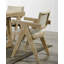 Ensemble de salle à manger contemporain en placage de chêne 7 pièces avec accoudoirs rembourrés en polyester 6 pièces 1 table