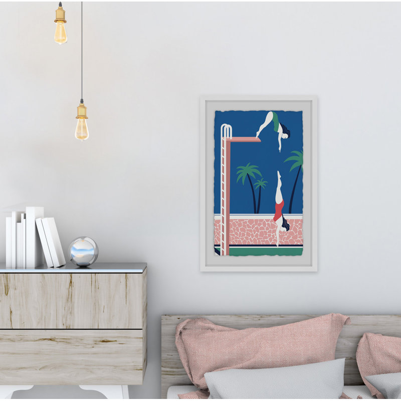 Cadre photo « plongée », impression sur papier, H 12 po x l 8 po x P 1,5 po, Cadre blanc à bords frangés