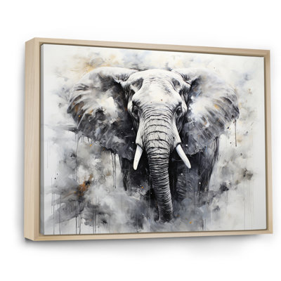 Noir et blanc doux éléphants géants