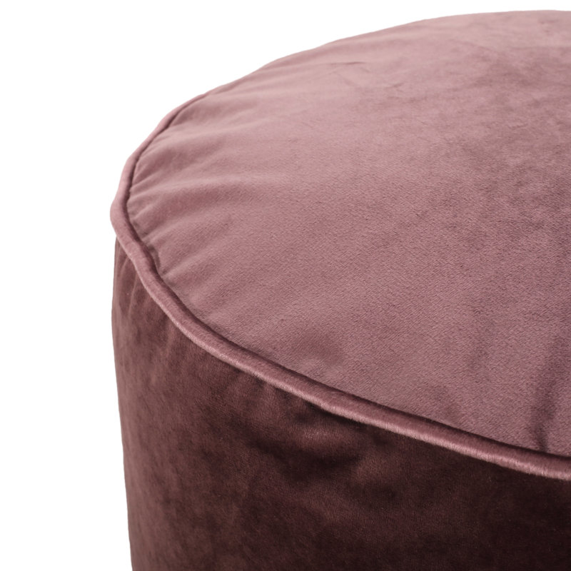 Ottoman Modern Cylinder Pouf Blush Pink | Velvet, Pink