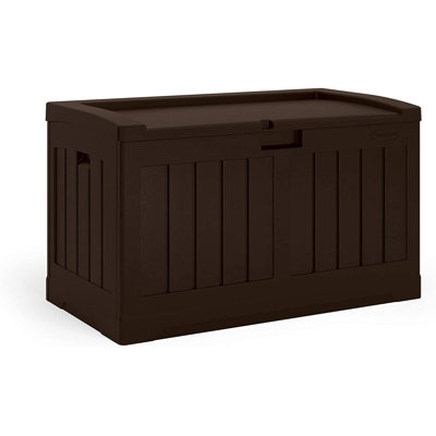 ColorLife 50 Gallon Water Resistant Lockable Deck Box in Brown -  TGB091BKYD7R