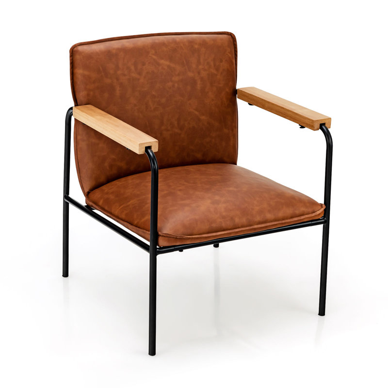 Marsworth Faux Leather Armchair, Brown