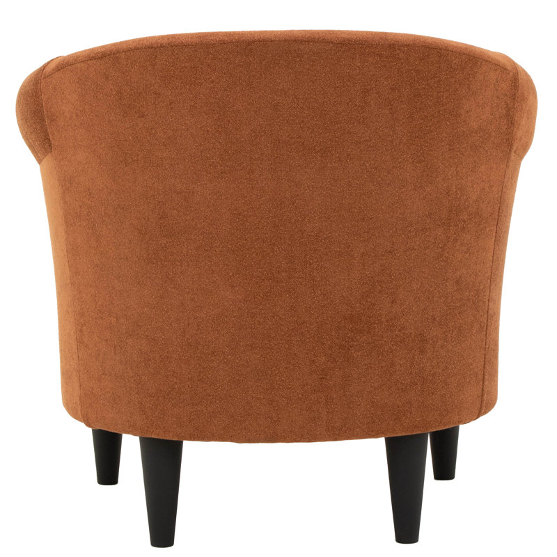Fauteuil demi-tonneau de 31,5 po de largeur Liam, Velours performance récolte Chantal