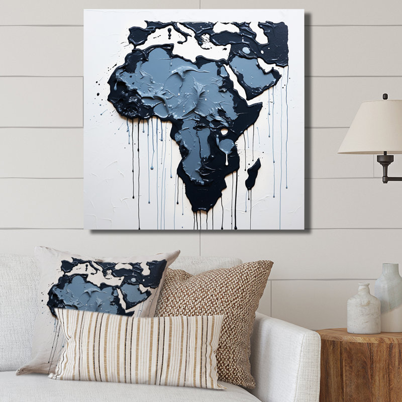 Reproduction d'art sur toile noir et bleu, H 16 po x l 16 po x P 1 po, Toile tendue
