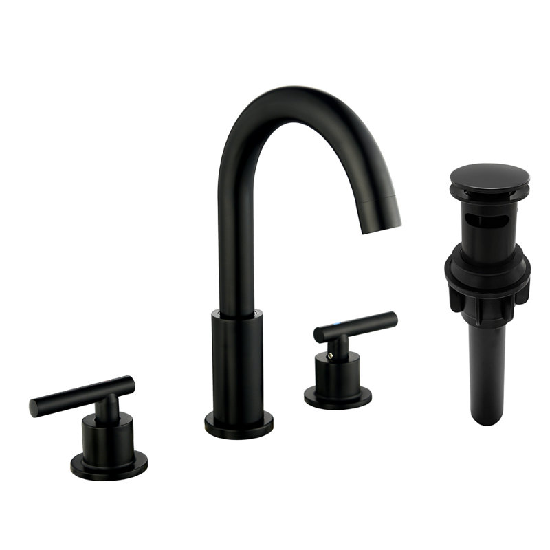 Bathroom Faucet with Drain Assembly, Matte Black
