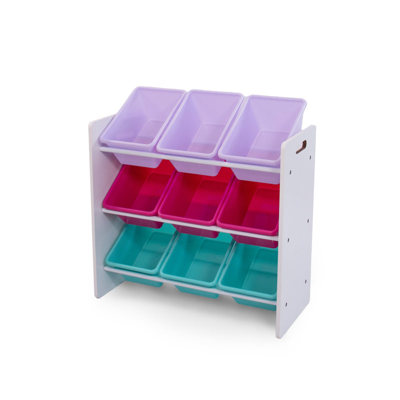 Organisateur de jouets pour enfants Nael, Blanc / rose / mauve / turquoise