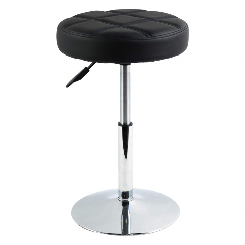 URBNLIVING Swivel Upholstered Adjustable Height Counter Stool with Metal Frame, Black