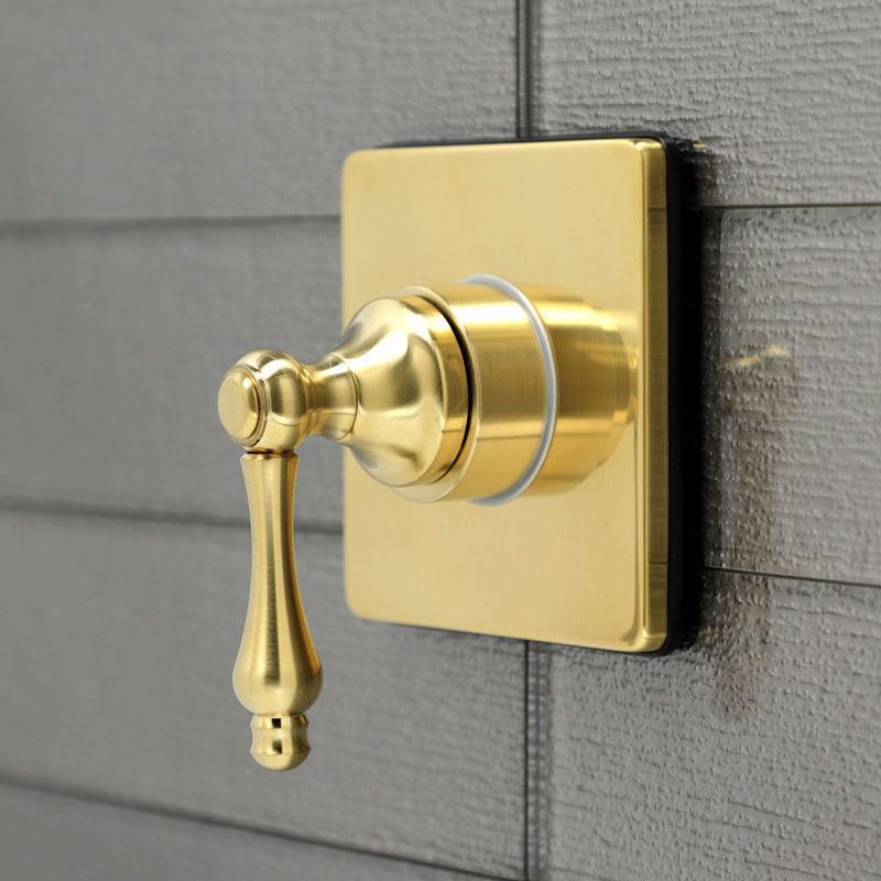 Kingston Brass Single-Handle Wall Mount Three-Way Diverter Valve with Trim Kit, Brushed Brass