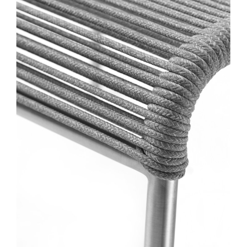 Salto Square Outdoor Ottoman Patio Ottoman, Light Gray
