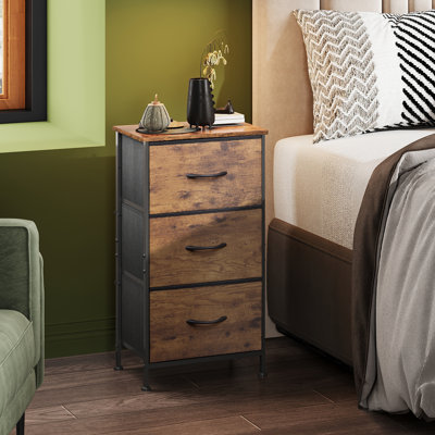 WLIVE Nightstand With 3 Drawers, Fabric Dresser, Organizer Unit,...
