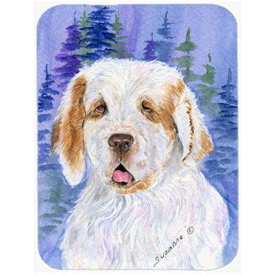 Caroline's Treasures Clumber Spaniel Glass Cutting Board