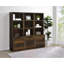 Dark Pine 3-piece Wall Unit Bookcase Set with USB
