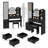 Small Space Left Drawer Desktop Vanity Table + Cushioned Stool, 2 AC+2 USB Power Station-307518042