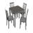 Wooden Dining Square Table, Kitchen Table for Small Space, 4 Person Dining Table