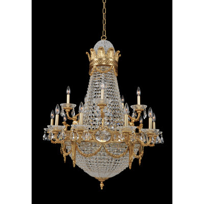 Lustre en laiton antique / transparent 25 pieds Marseille Allegri