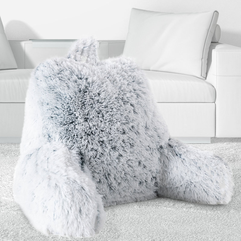 Housse et insert de coussin en fausse fourrure , Bleu