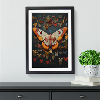 Moth Orphism - Single Picture Frame Print on Wood