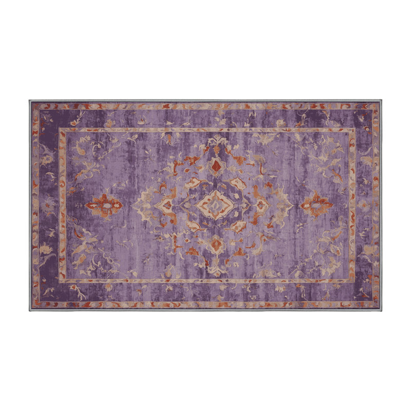 Tapis mauve soyeux et moelleux, Rectangle 2 pi x 3 pi