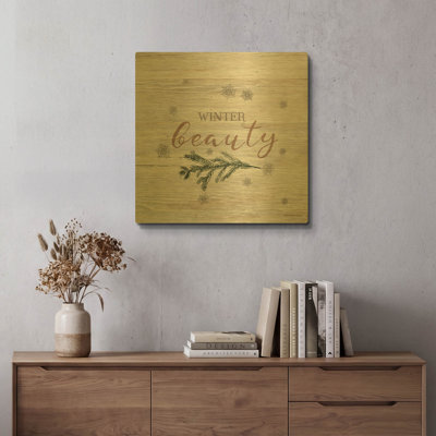 «Winter Beauty II» par Bluebird Barn, art mural en métal doré, 24 po x 24 po