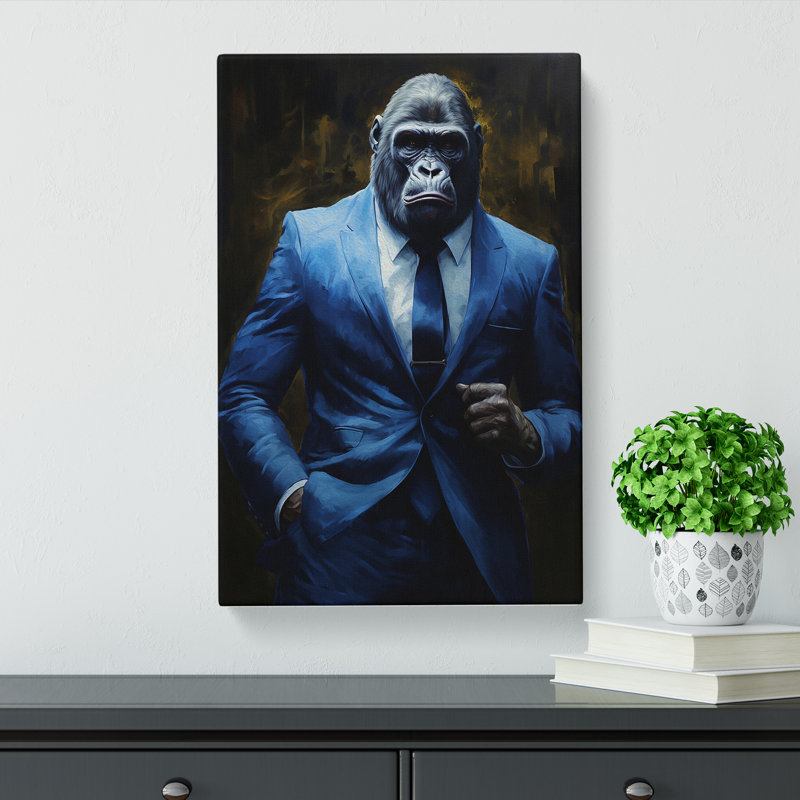Gorilla in a Suit Painting No.2 - Wrapped Canvas, 76cm H x 50cm W x 3cm D