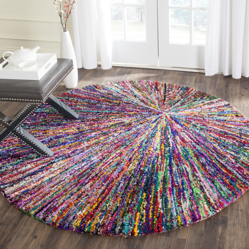 Anaheim Hand Tufted Performance Abstract Rug, Round 4'