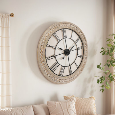 30" Farmhouse Bamboo Wall Clock