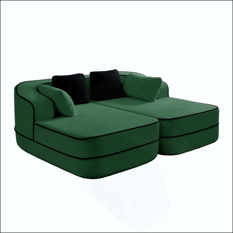 Canapé en peluche à densité élevée 32D sans assemblage Teddy, Vert