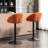 Swivel Upholstered Adjustable Height Counter Stool with Metal Frame-1573219506