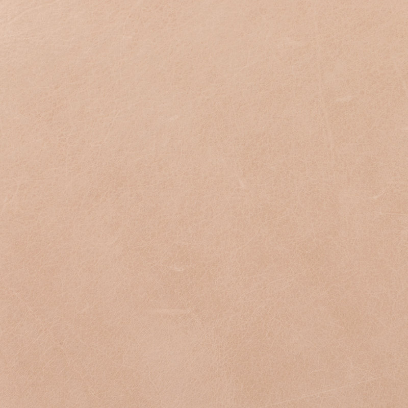 Callium Upholstered Ottoman, Light Brown, Pink Genuine Leather