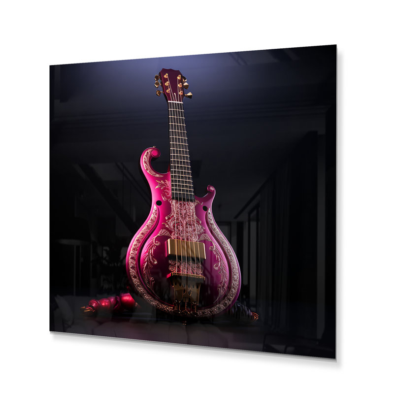 «Modern Guitare in Majestic Magenta» sur, H 30 po x l 30 po x P 1 po