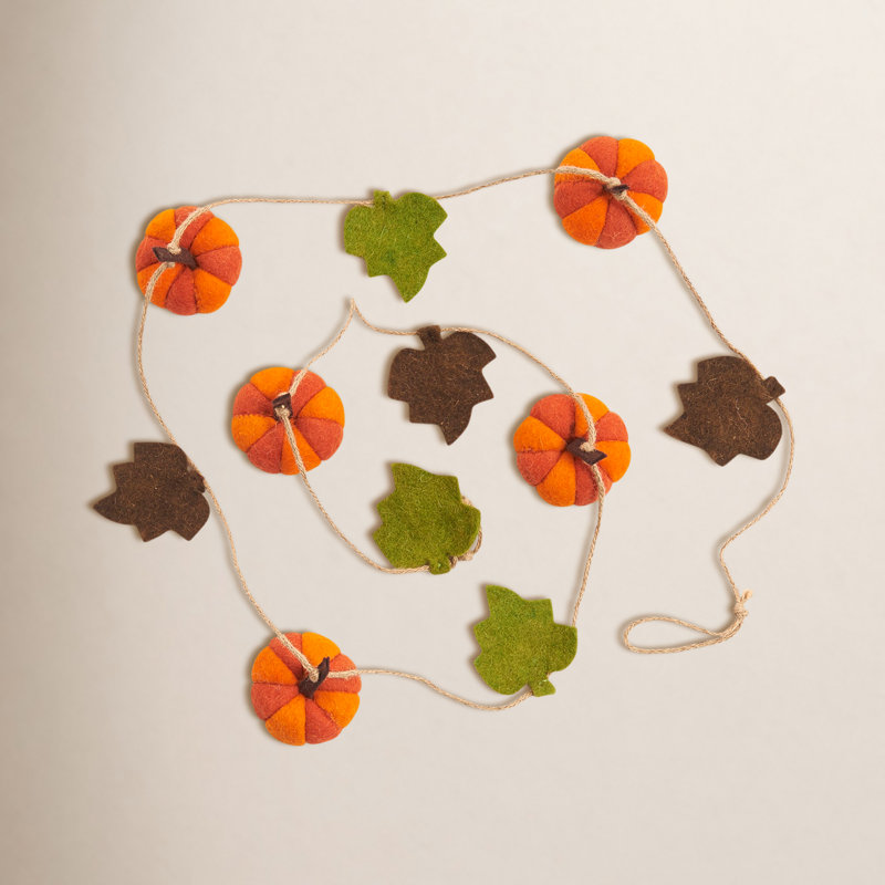 Pumpkin Patch Garland in Hand-Felted Wool