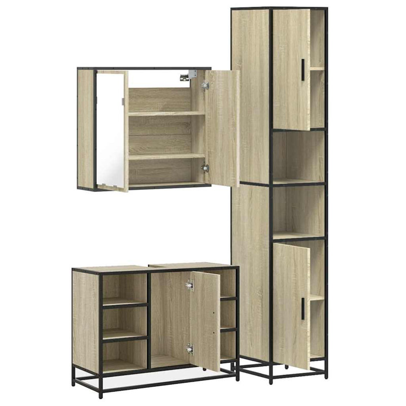 Almeada Bathroom Furniture Suite, Light Wood