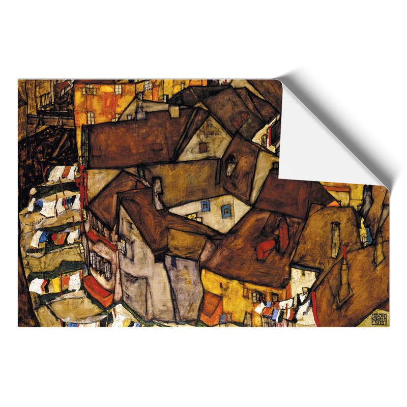Crescent of Houses by Egon Schiele - Frameless Print, 30cm H x 42cm W x 0.1cm D