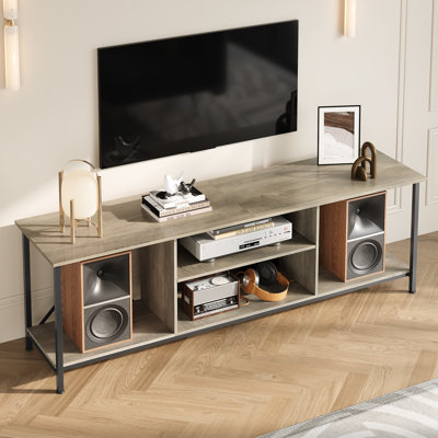 Palermo 63" W TV Stand for 70 Inch TVs with Open Storage, Modern Entertainment Center with Adjustable Shelves for Living Room, Industrial TV Console with Sturdy Metal Frame