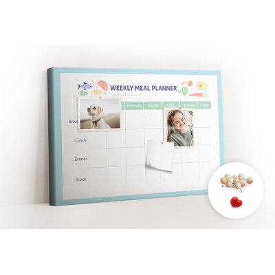 Wall Mounted cork board with print wall art notice boards decorative bulletin board ideas Healthy meal plan