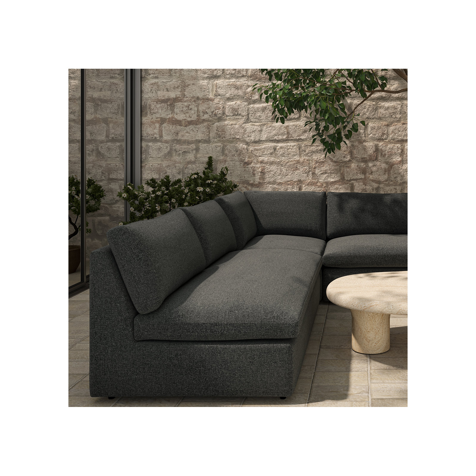 Wilkie Outdoor Corner, Charcoal