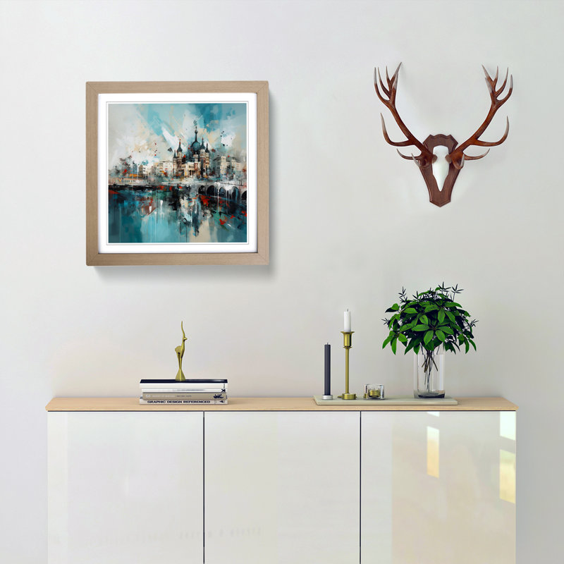 City Of Brighton Abstract Expressionism No.2 - Framed Print, Oak