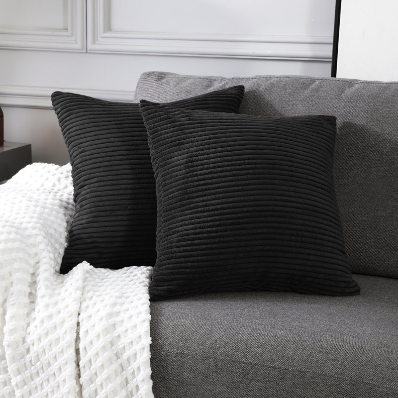 Avah Scatter Cushion Cover, 46cm H x 46cm W x 1cm D, Dark Black