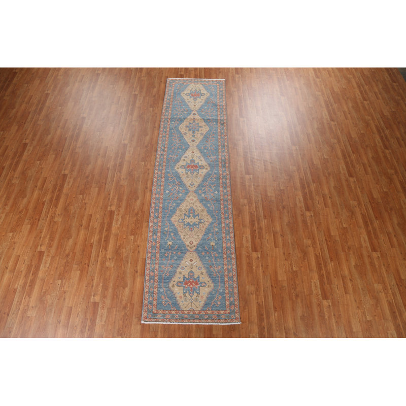 Tapis de couloir unique Heriz Serapi noué à la main 2 pi 11 po x 11 pi 8 po