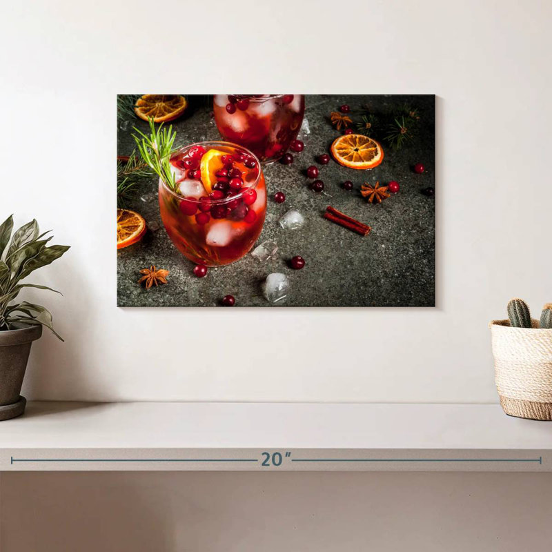Iced Pomegranate Cocktail, 8" H x 12" W