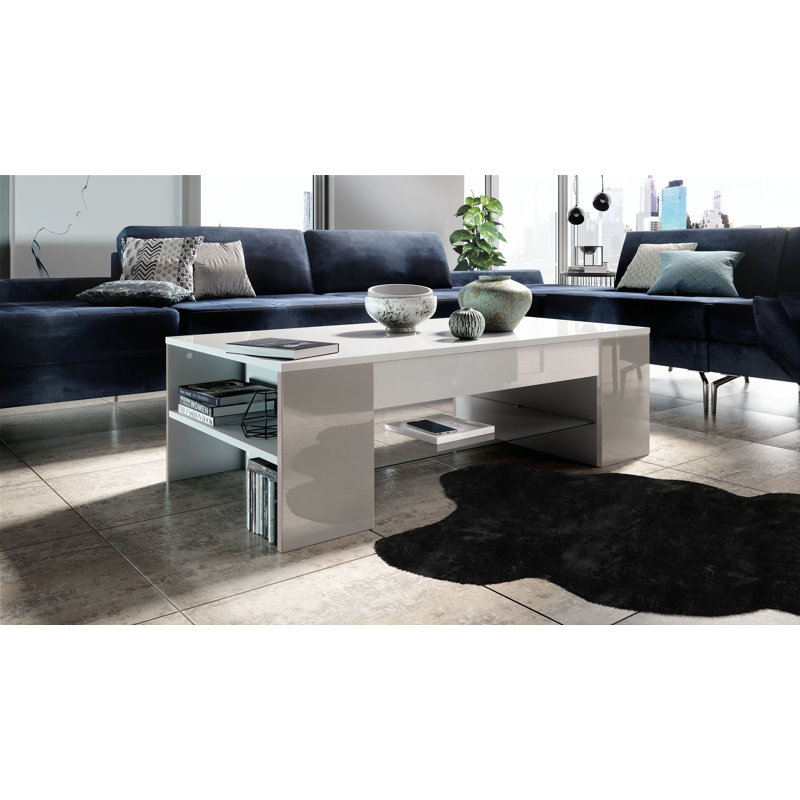 Alldredge Mazzone Coffee Table with Storage Space, Sand Grey