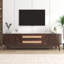 Meuble télé en rotin pour téléviseur de 75 po ou moins, console multimédia de style campagne moderne, centre de divertissement avec pieds en bois massif, meuble télé pour le salon, cinéma maison-311113068