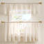 DRAPER JAMES Bonnet Eyelet Lace Sheer 3-Piece Valance & Tiers Café Curtain Set with Rod Pocket Top-1032445343